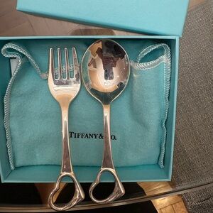Tiffany & Co. Elsa Peretti Open Heart Fork and Spoon Baby Set